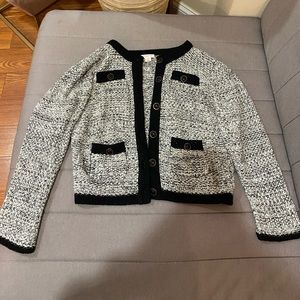 Posh black and white cardigan sweater from xhilartion